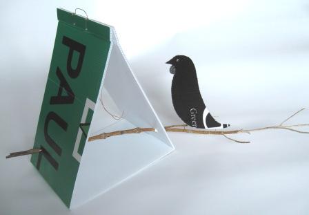 Recycled coreflute birdhouse made from Paul Bruce's election signs.